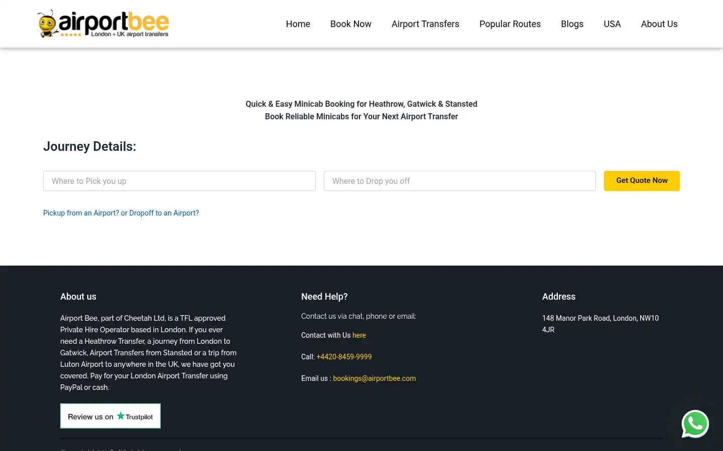Screenshot of airportbee.com