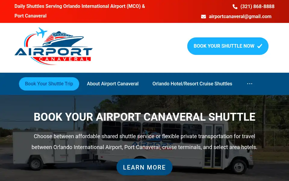 Screenshot of airportcanaveral.com