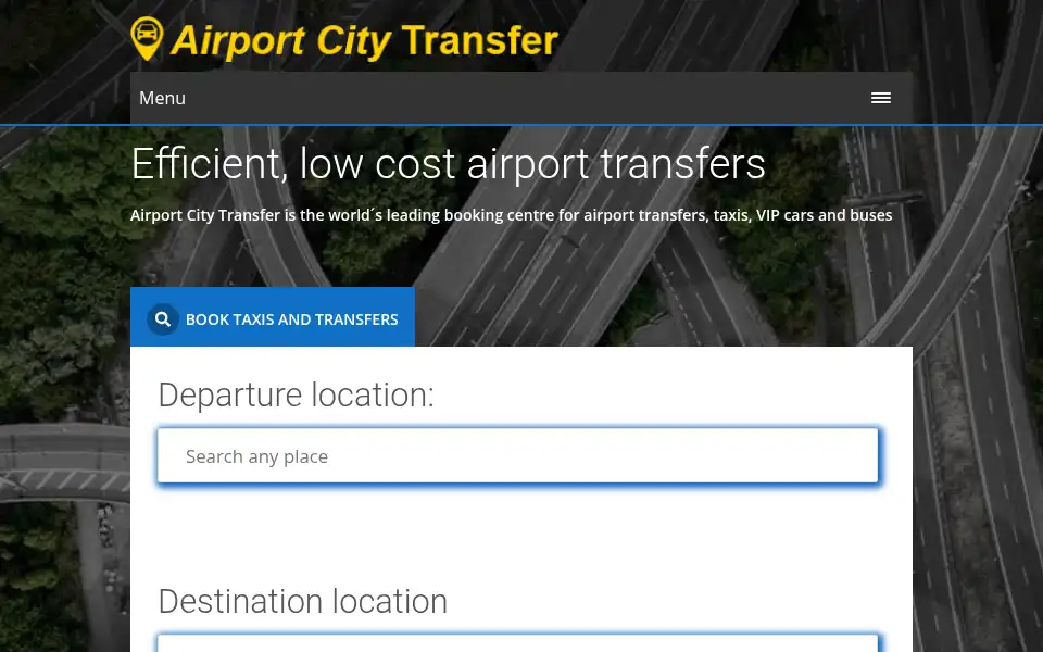 Screenshot of airportcitytransfer.com