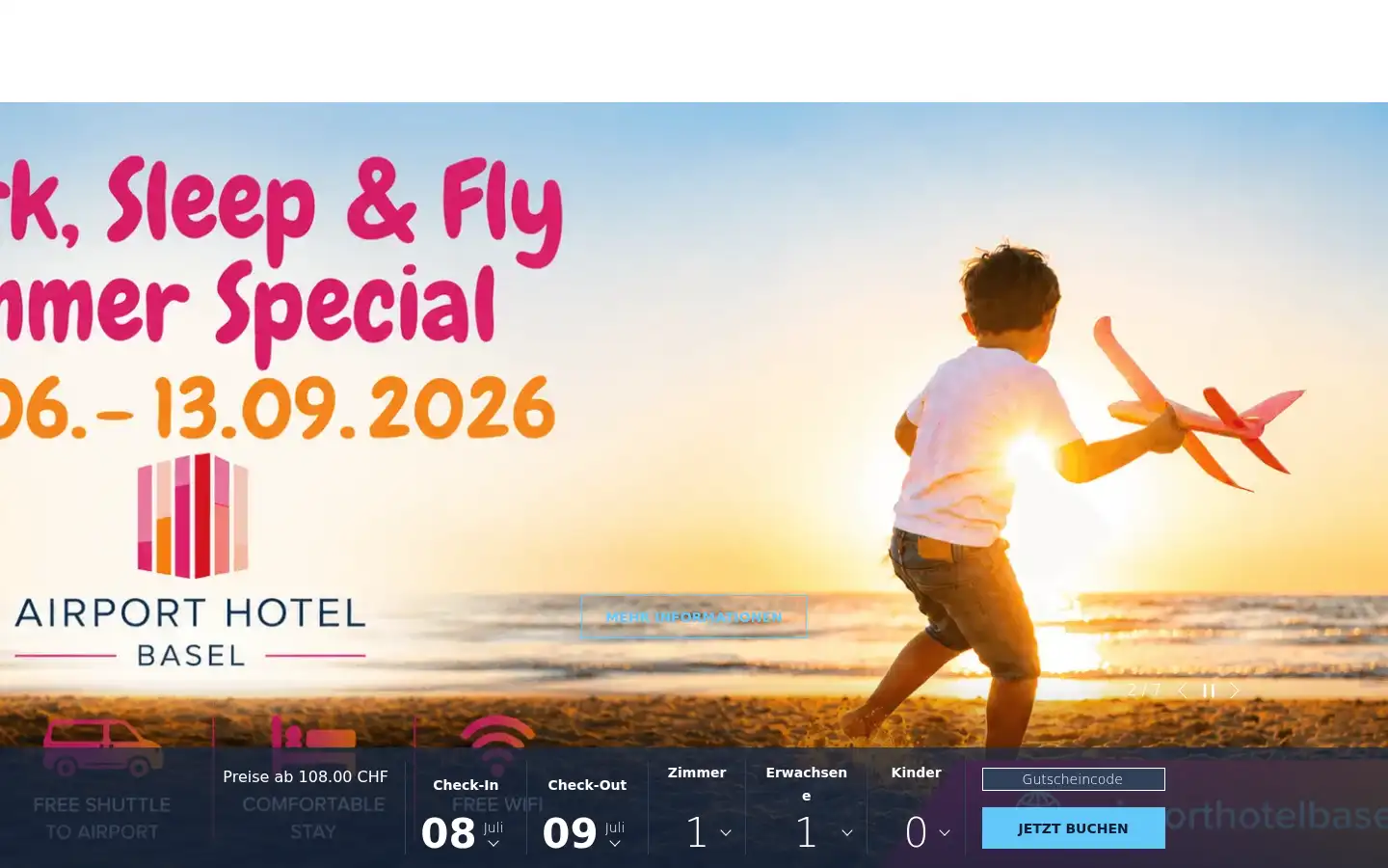 Screenshot of airporthotelbasel.com