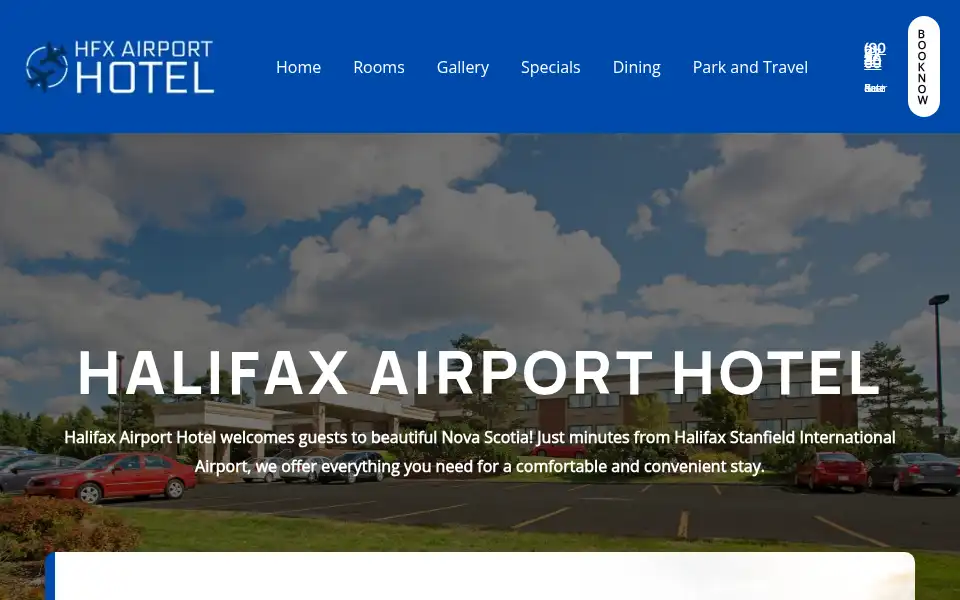 Screenshot of airporthotelhalifax.com