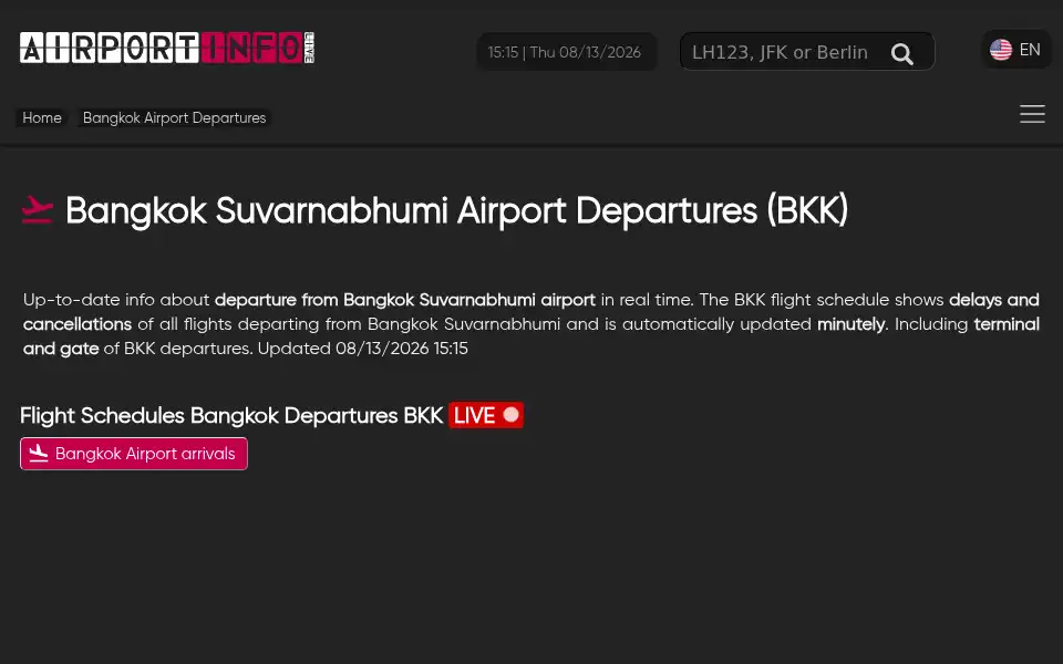 Screenshot of airportinfo.live