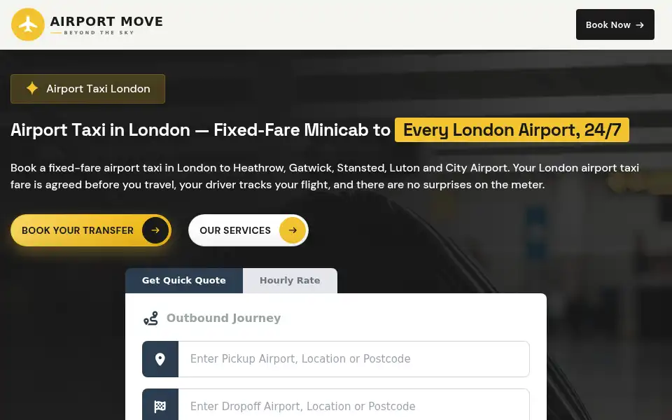 Screenshot of airportmove.co.uk