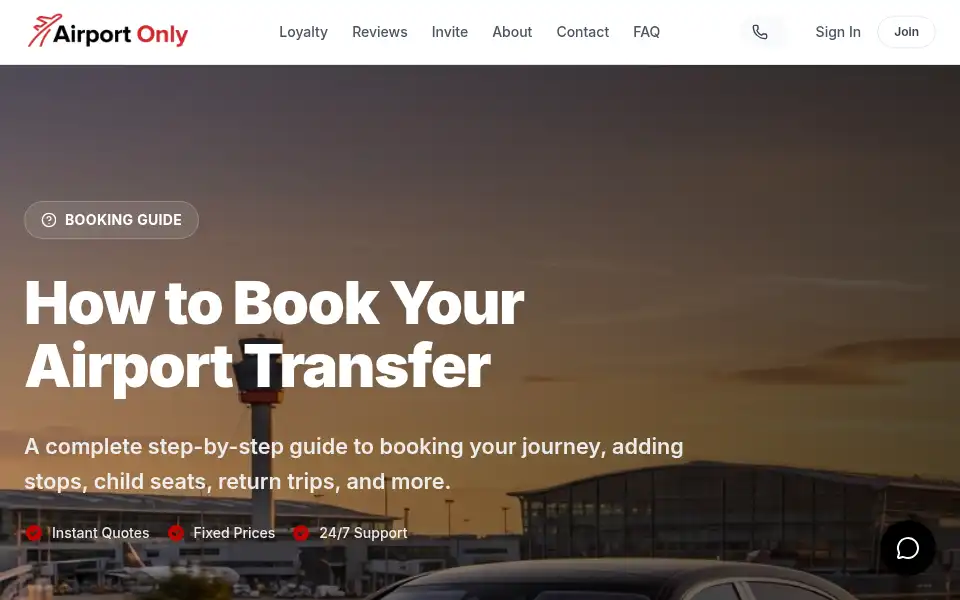 Screenshot of airportonly.co.uk