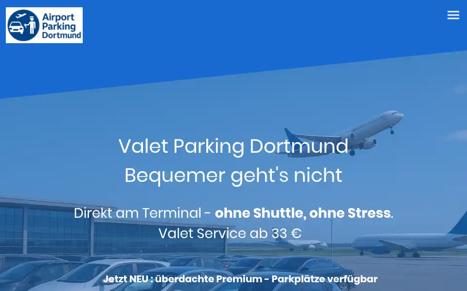 Screenshot of airportparking-dortmund.de