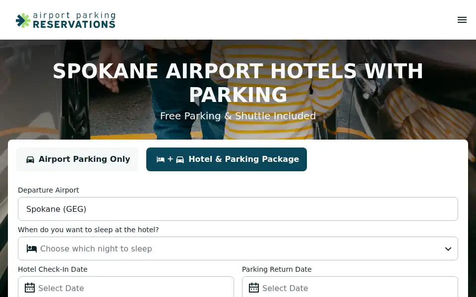 Screenshot of airportparkingreservation.com