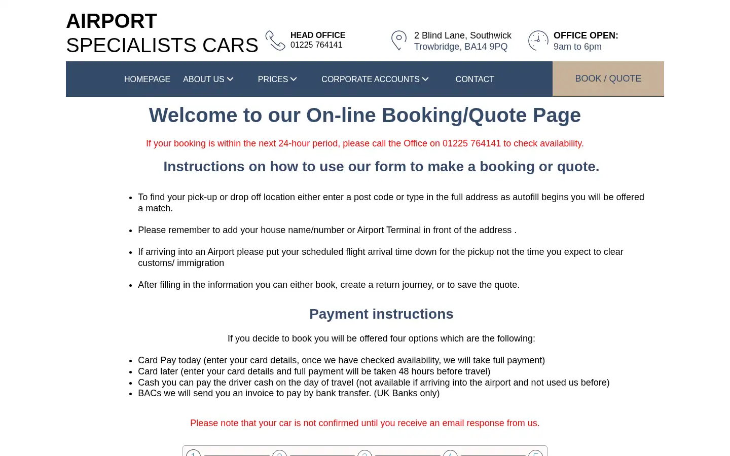 Screenshot of airportspecialists.co.uk