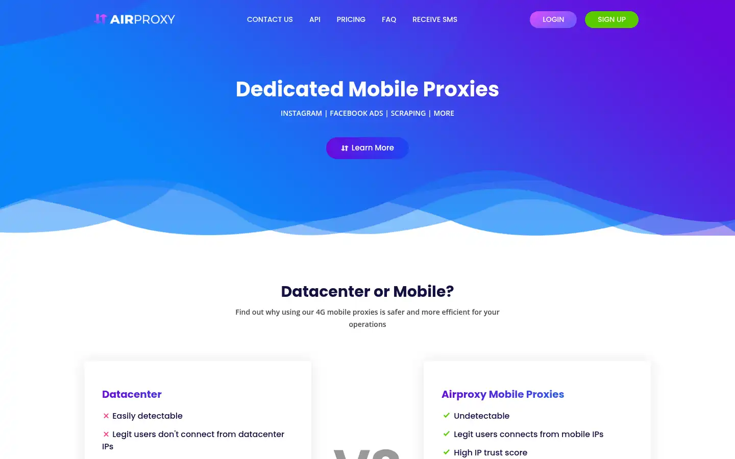 Screenshot of airproxy.io