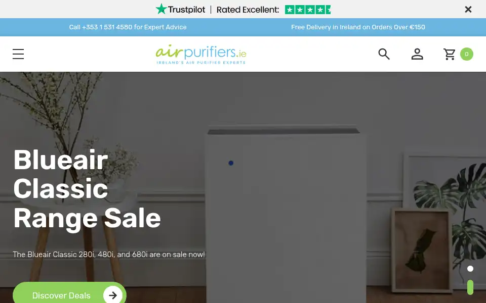 Screenshot of airpurifiers.ie