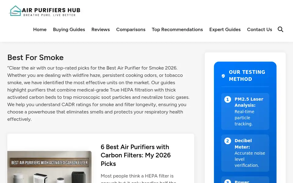 Screenshot of airpurifiershub.com