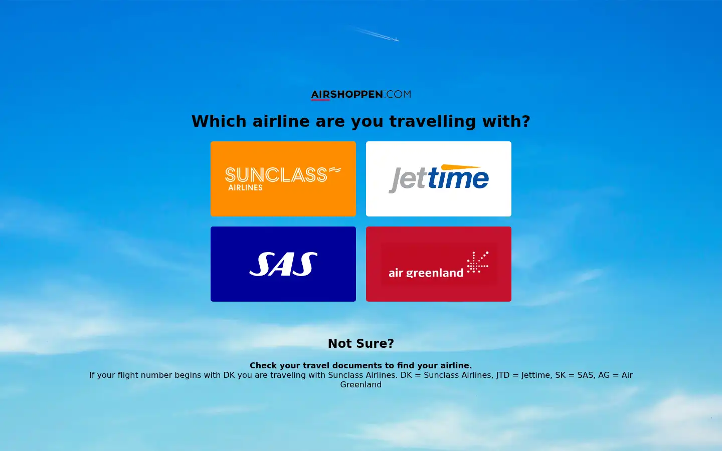 Screenshot of airshoppen.com