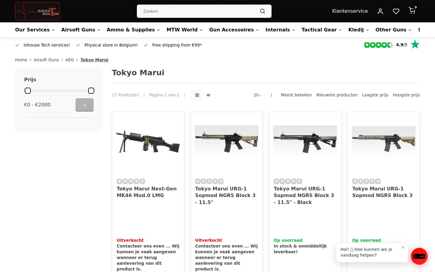 Screenshot of airsoftdoctor.be