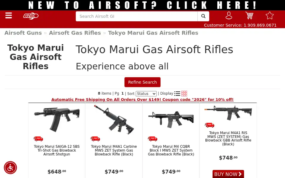 Screenshot of airsoftgi.com