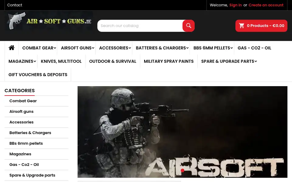 Screenshot of airsoftguns.ie