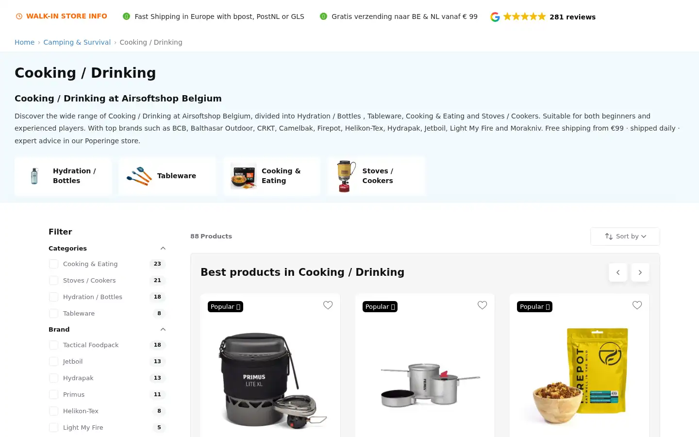 Screenshot of airsoftshop.be
