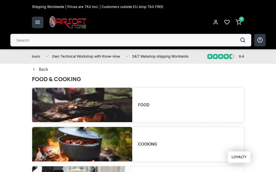 Screenshot of airsoftstore.be