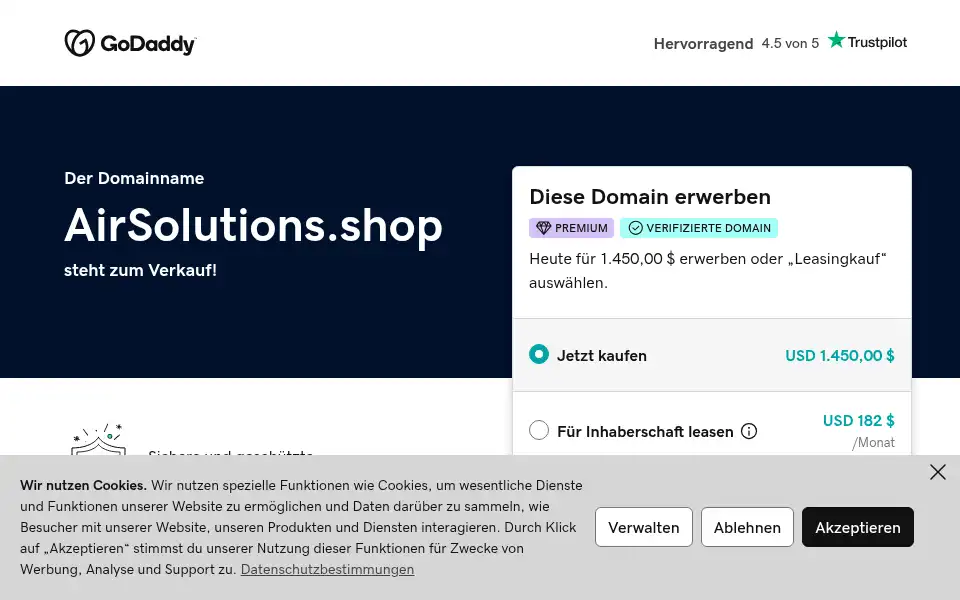 Screenshot of airsolutions.shop