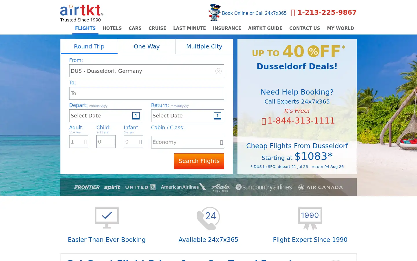 Screenshot of airtkt.com
