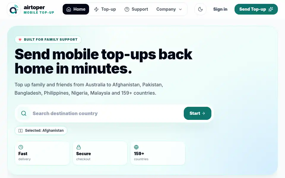 Screenshot of airtoper.com