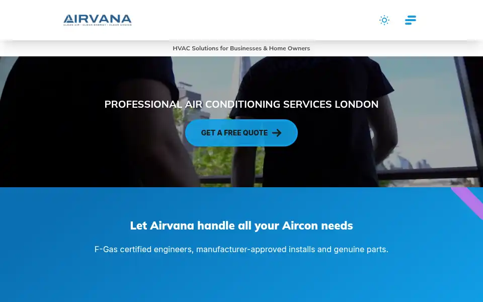 Screenshot of airvana.co.uk