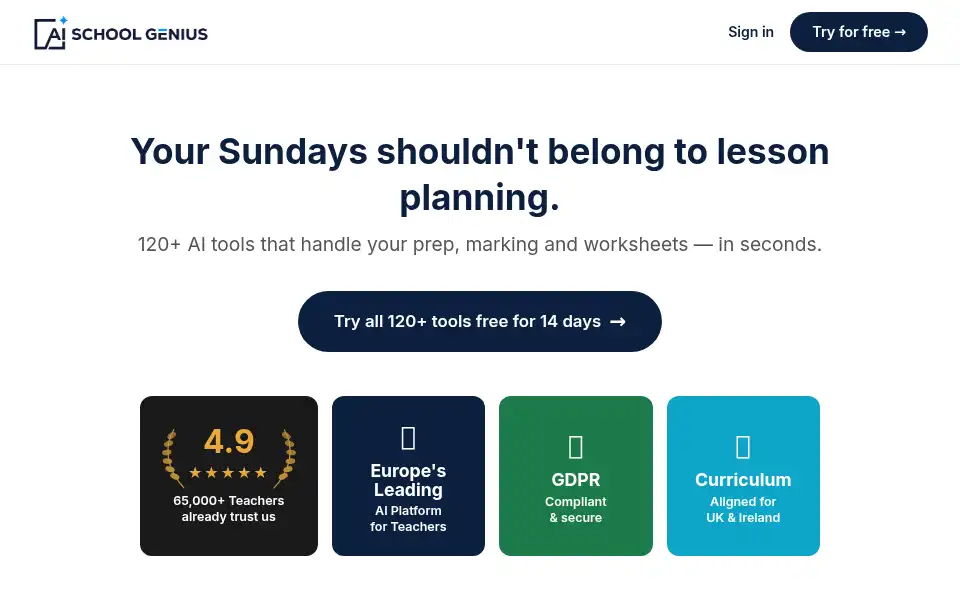 Screenshot of aischoolgenius.com