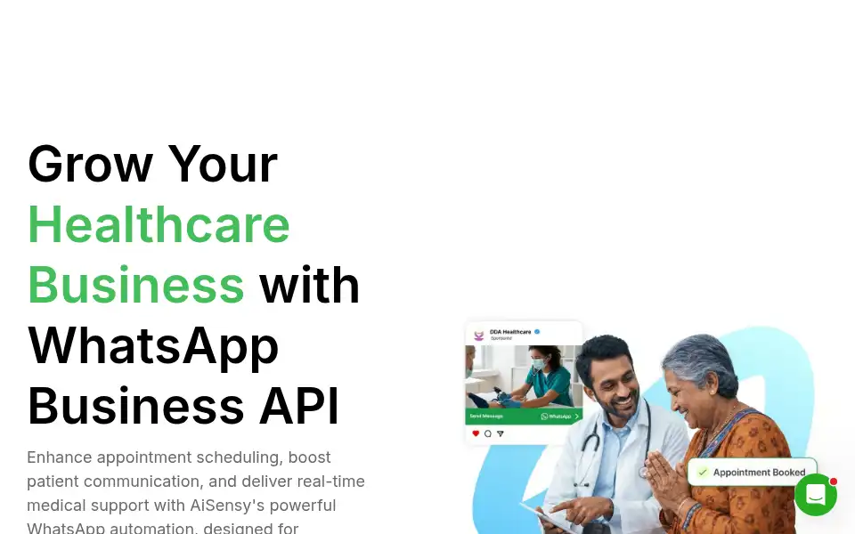 Screenshot of aisensy.com