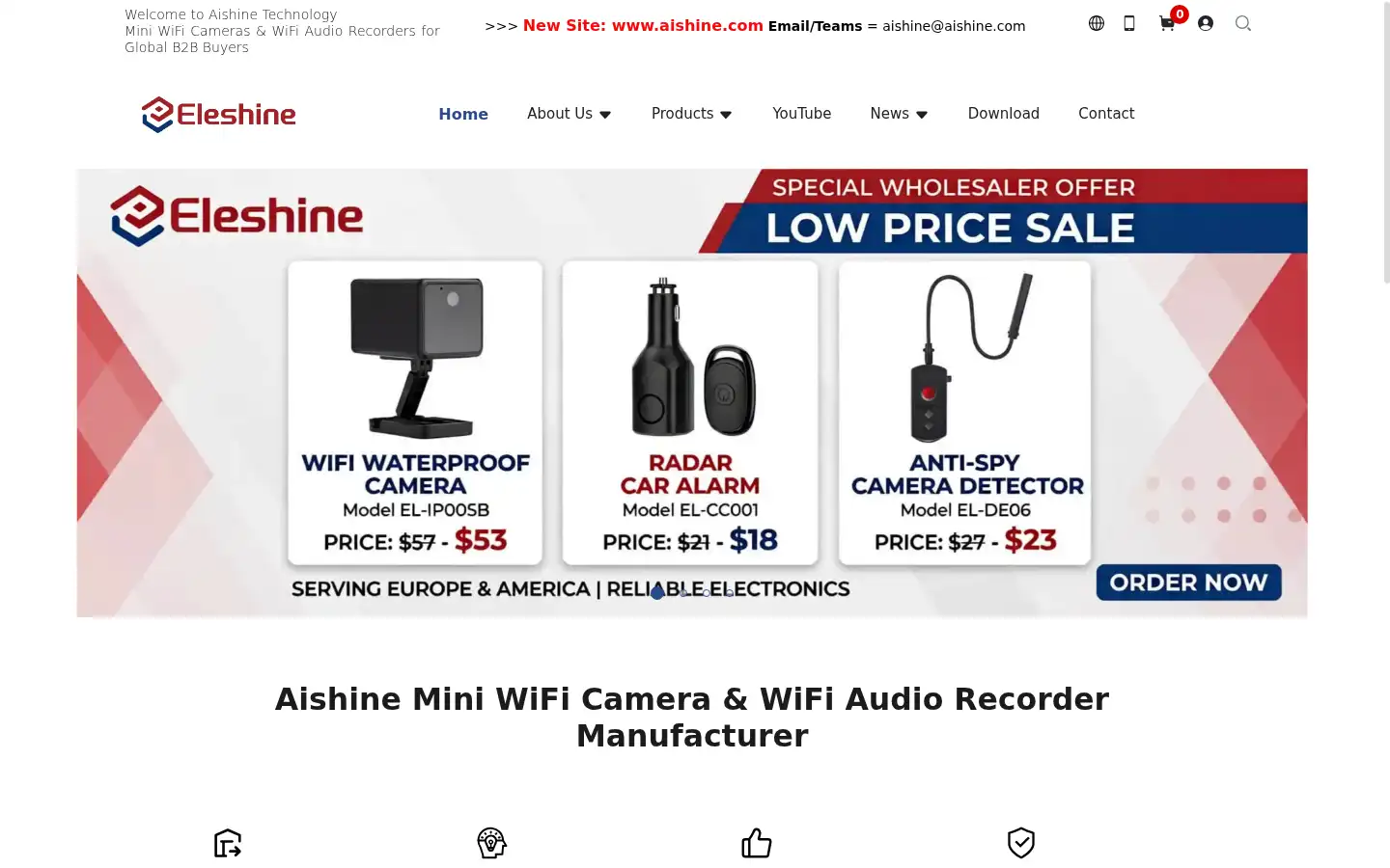 Screenshot of aishine.com