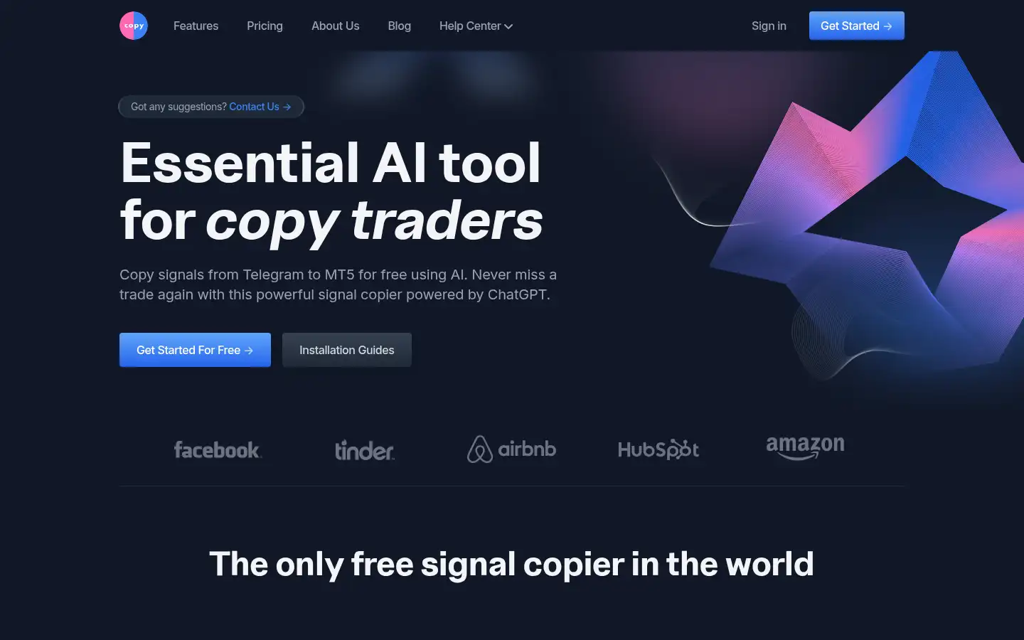 Screenshot of aisignalcopier.com