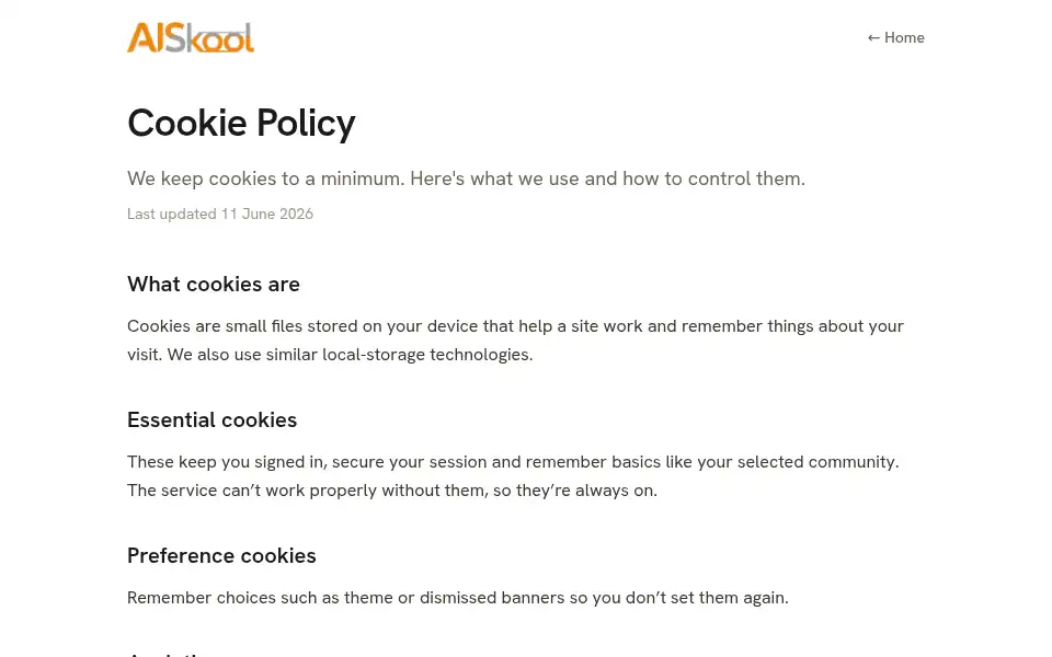 Screenshot of aiskool.co