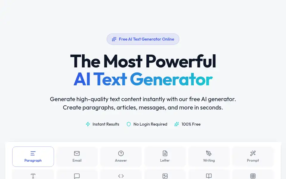 Screenshot of aitextgenerator.io