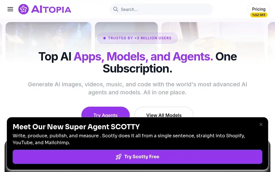 Screenshot of aitopia.ai