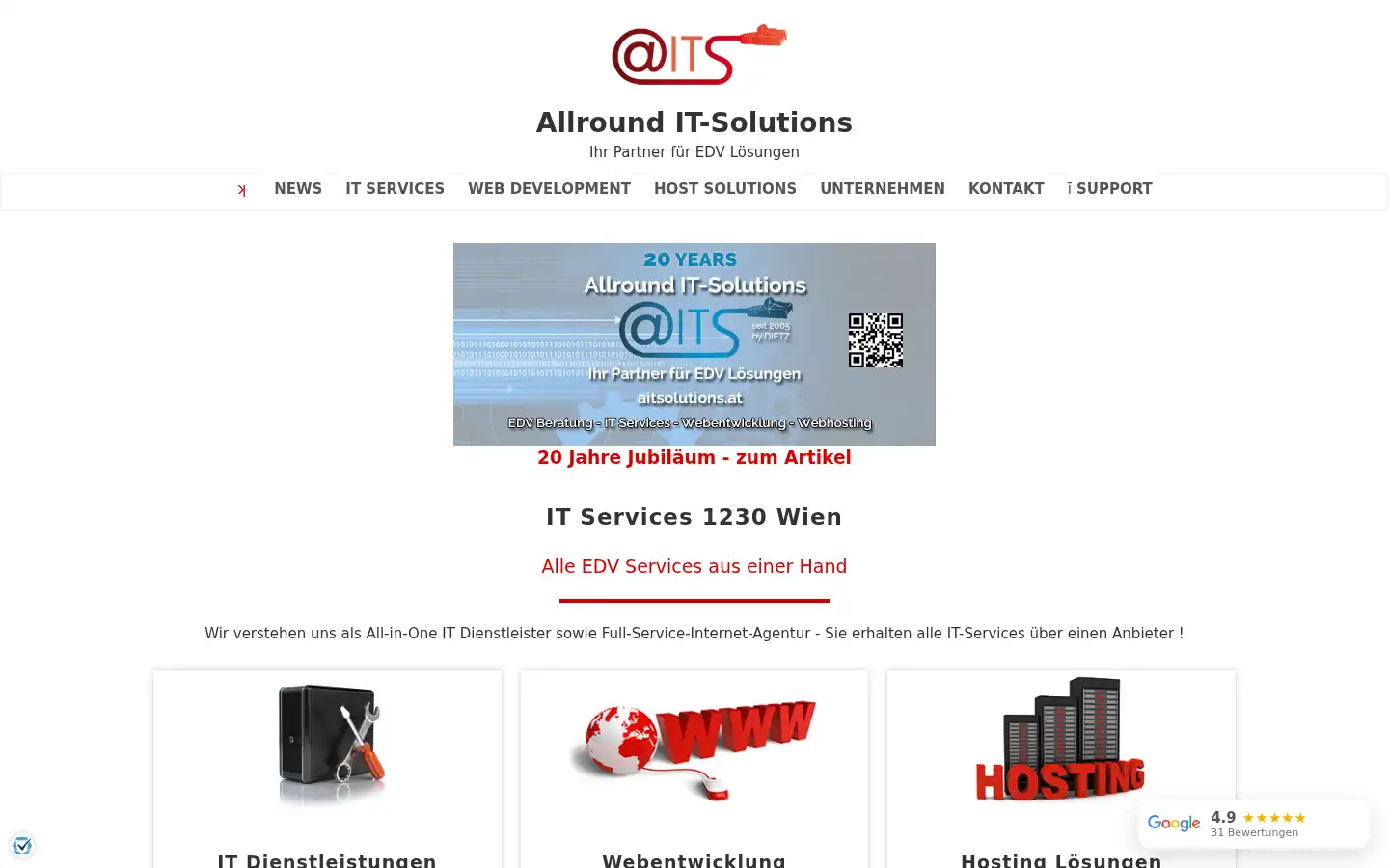 Screenshot of aitsolutions.at