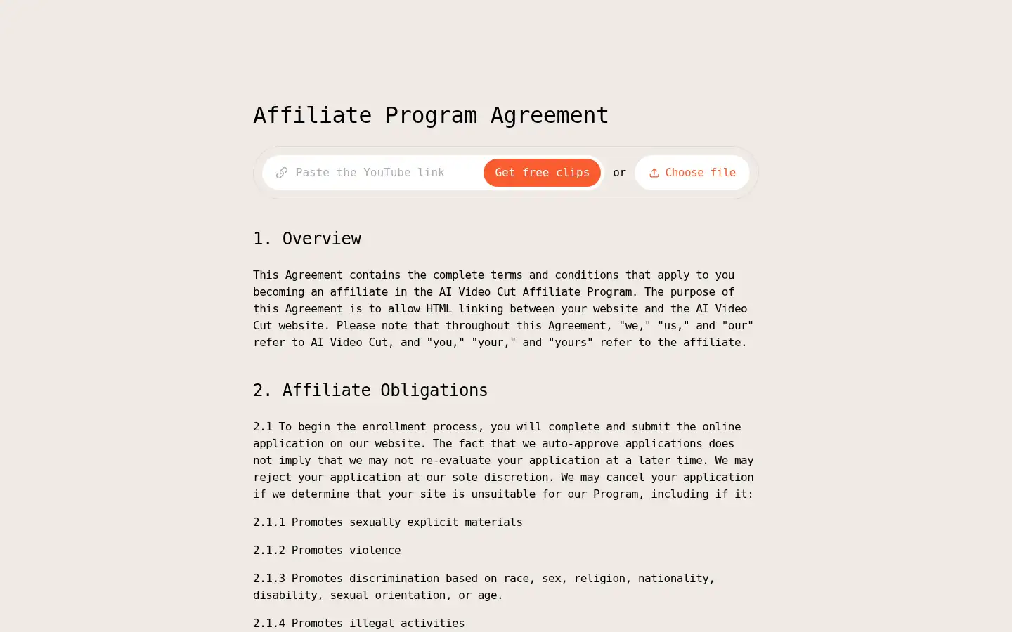 Screenshot of aivideocut.com