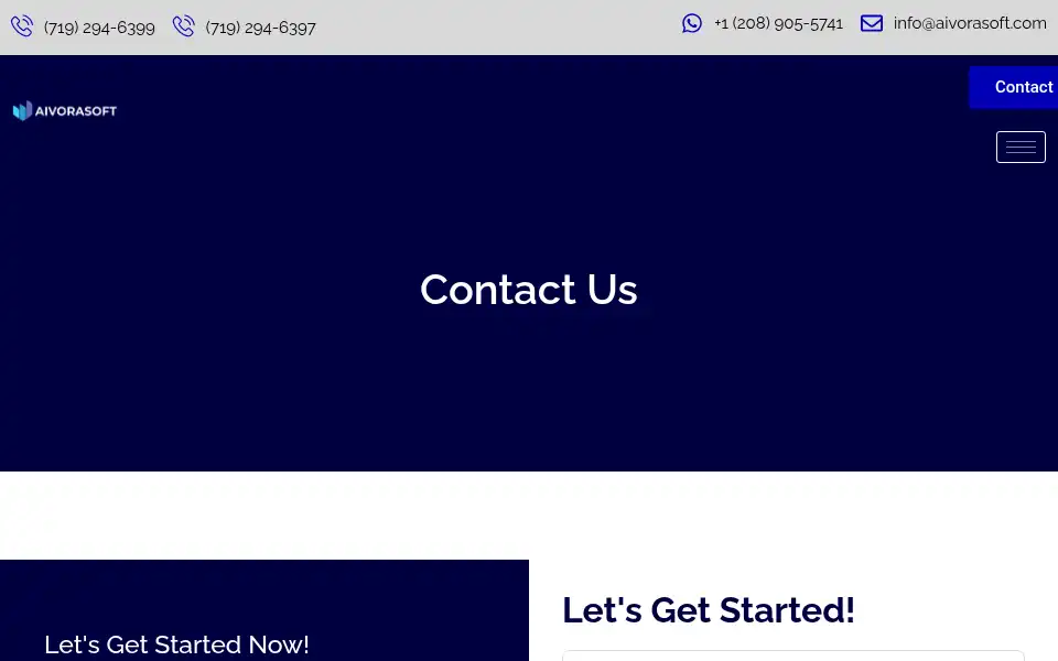 Screenshot of aivorasoft.com