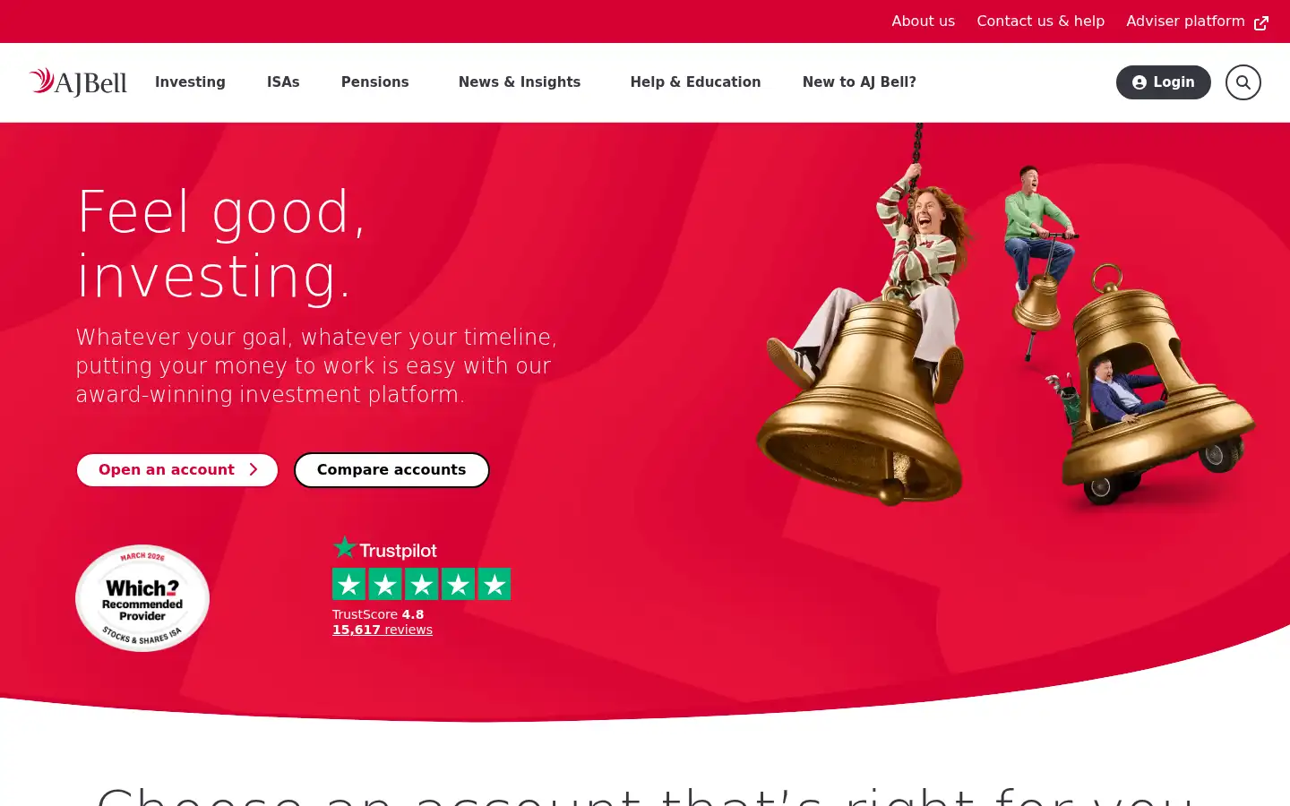 Screenshot of ajbell.co.uk