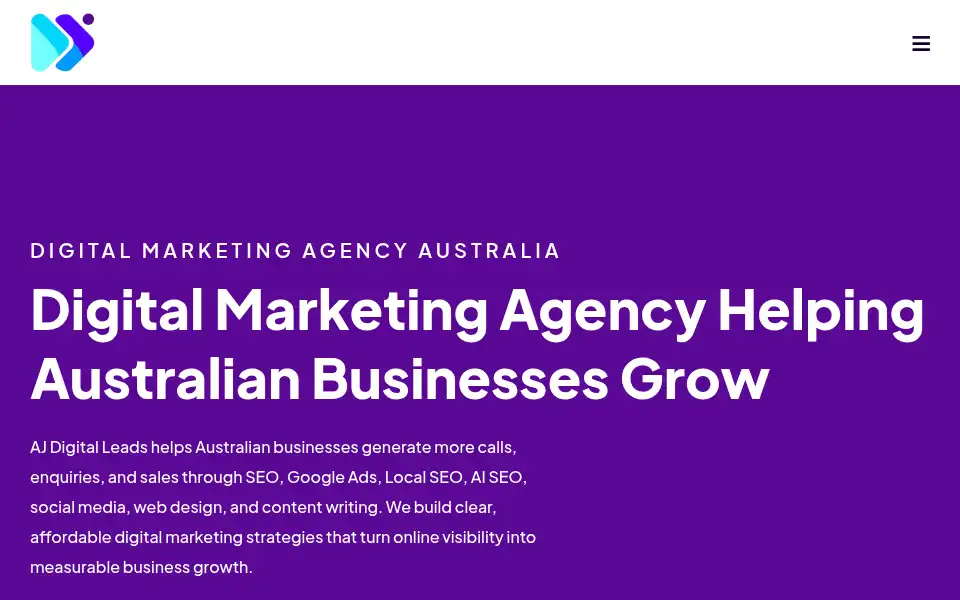 Screenshot of ajdigitalleads.com.au