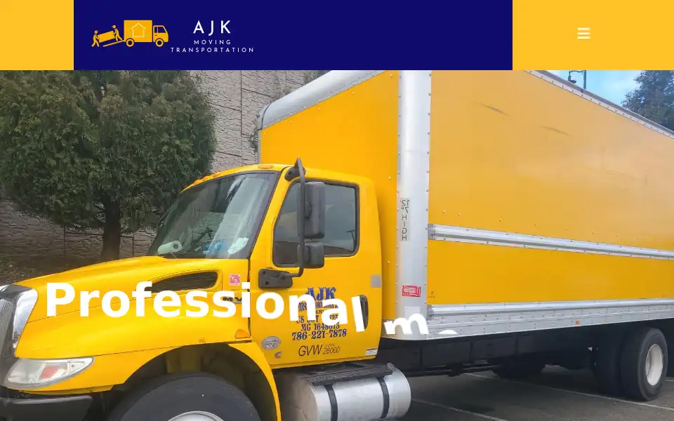 Screenshot of ajkmoving.com