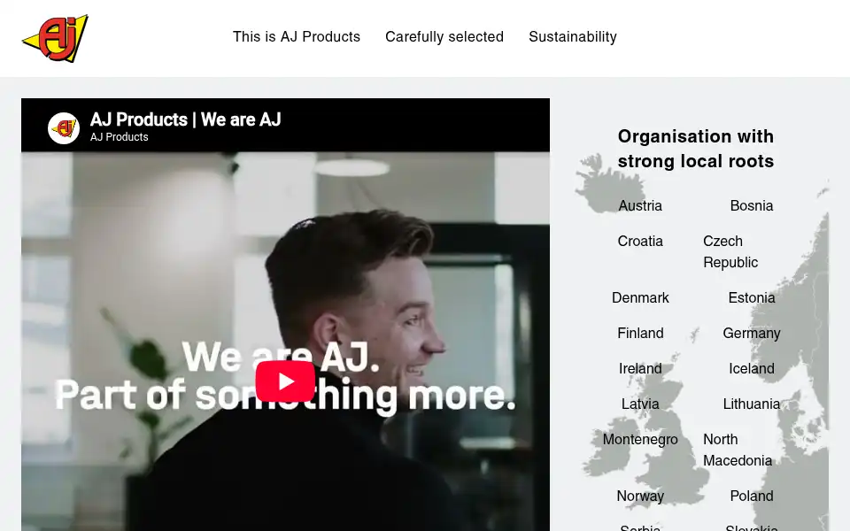 Screenshot of ajproducten.nl