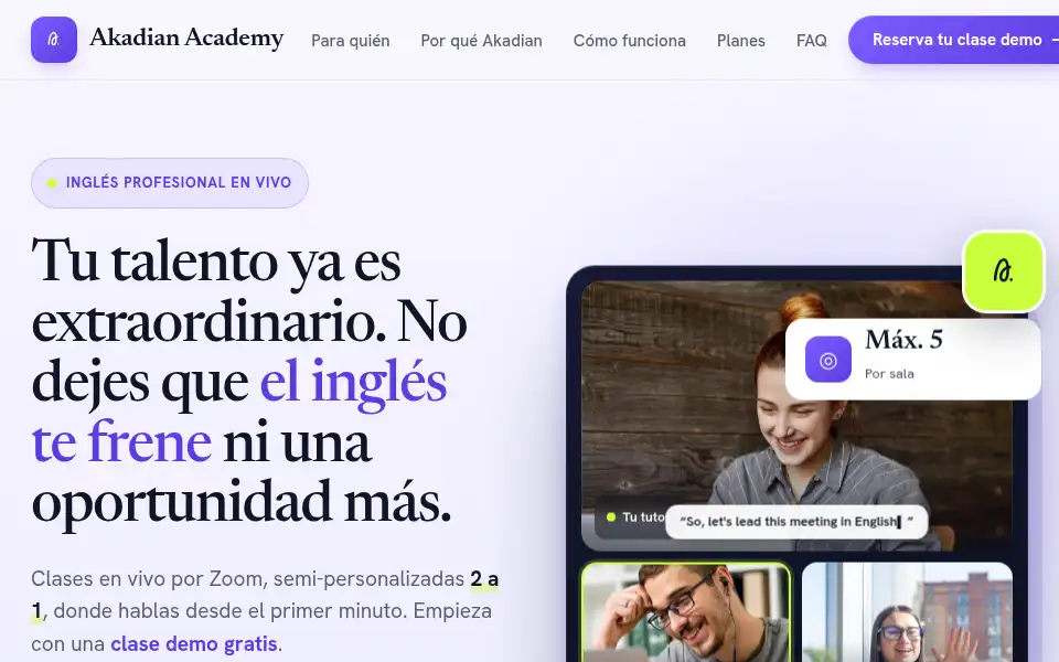 Screenshot of akadianacademy.com