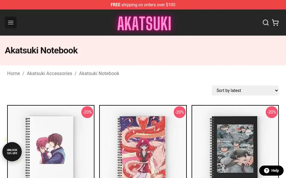 Screenshot of akatsuki.shop