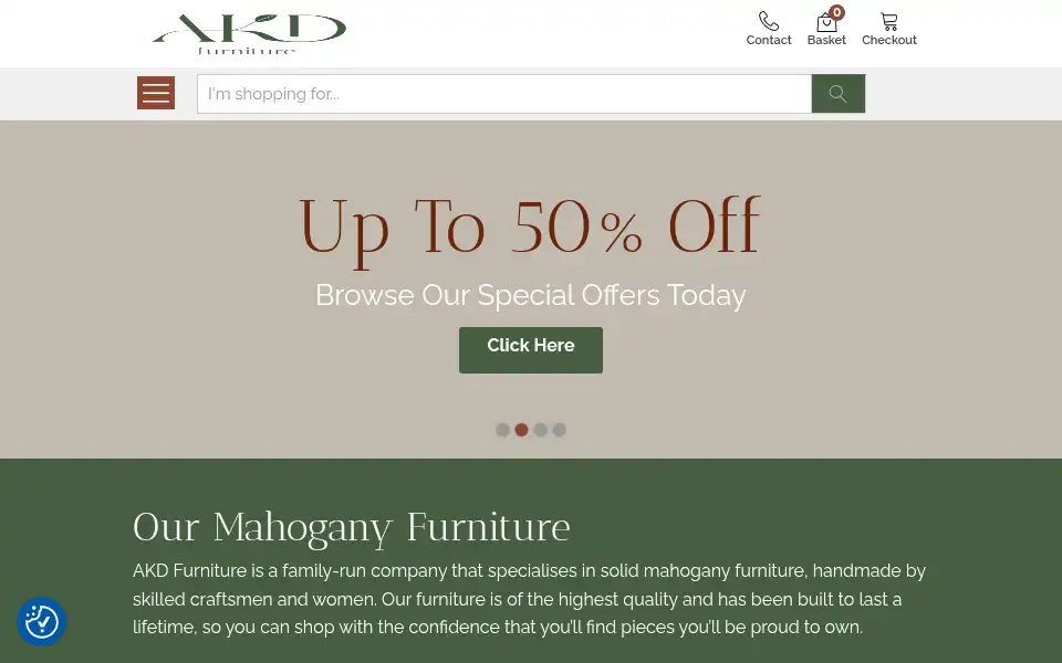 Screenshot of akdfurniture.co.uk
