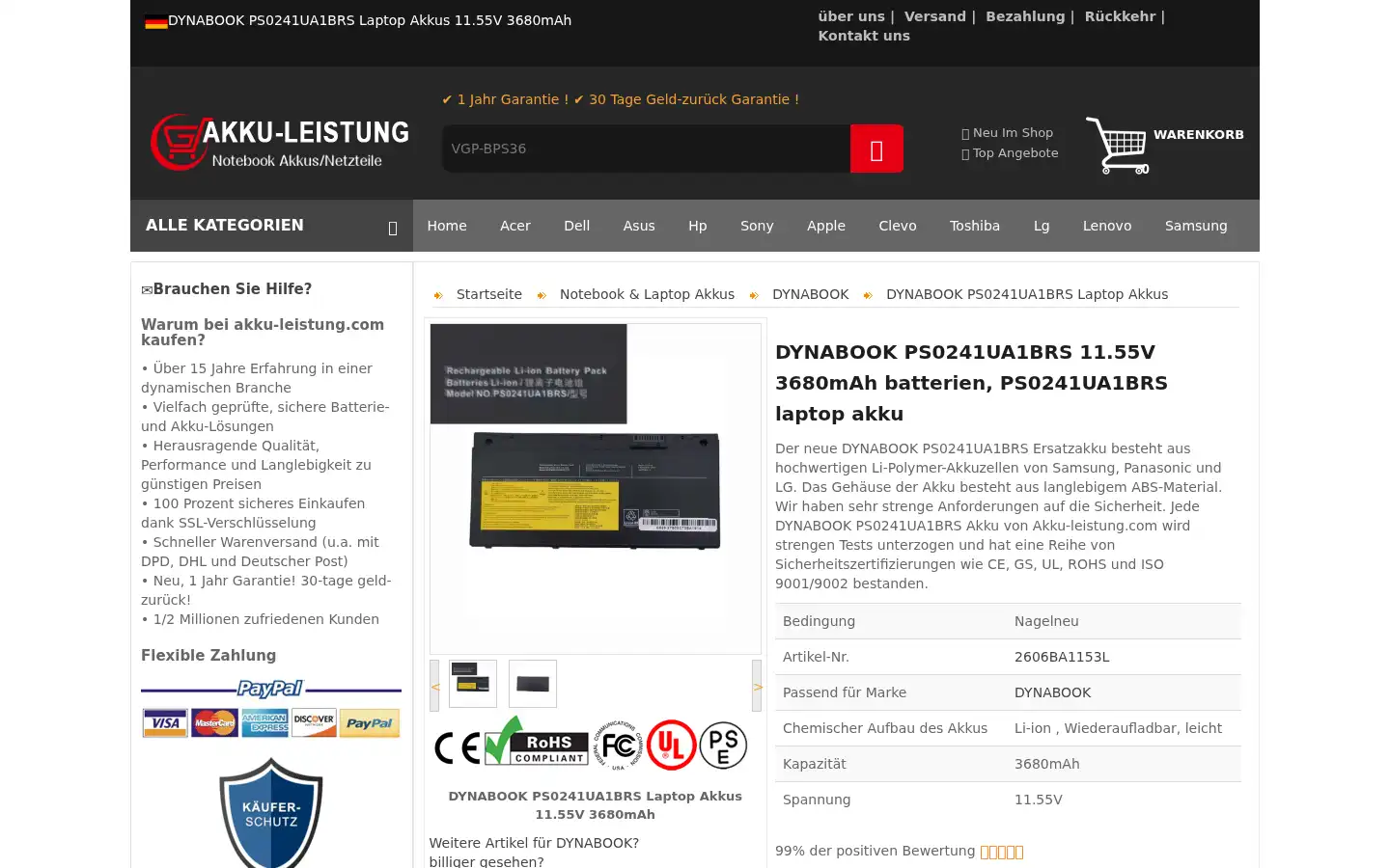 Screenshot of akku-leistung.com