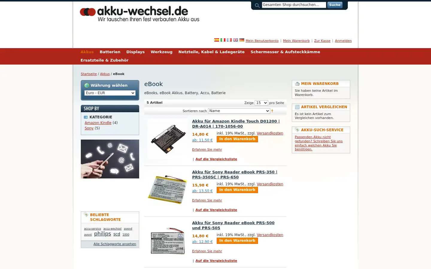 Screenshot of akku-wechsel.de