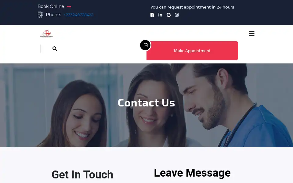 Screenshot of akomaspecialisthospital.com