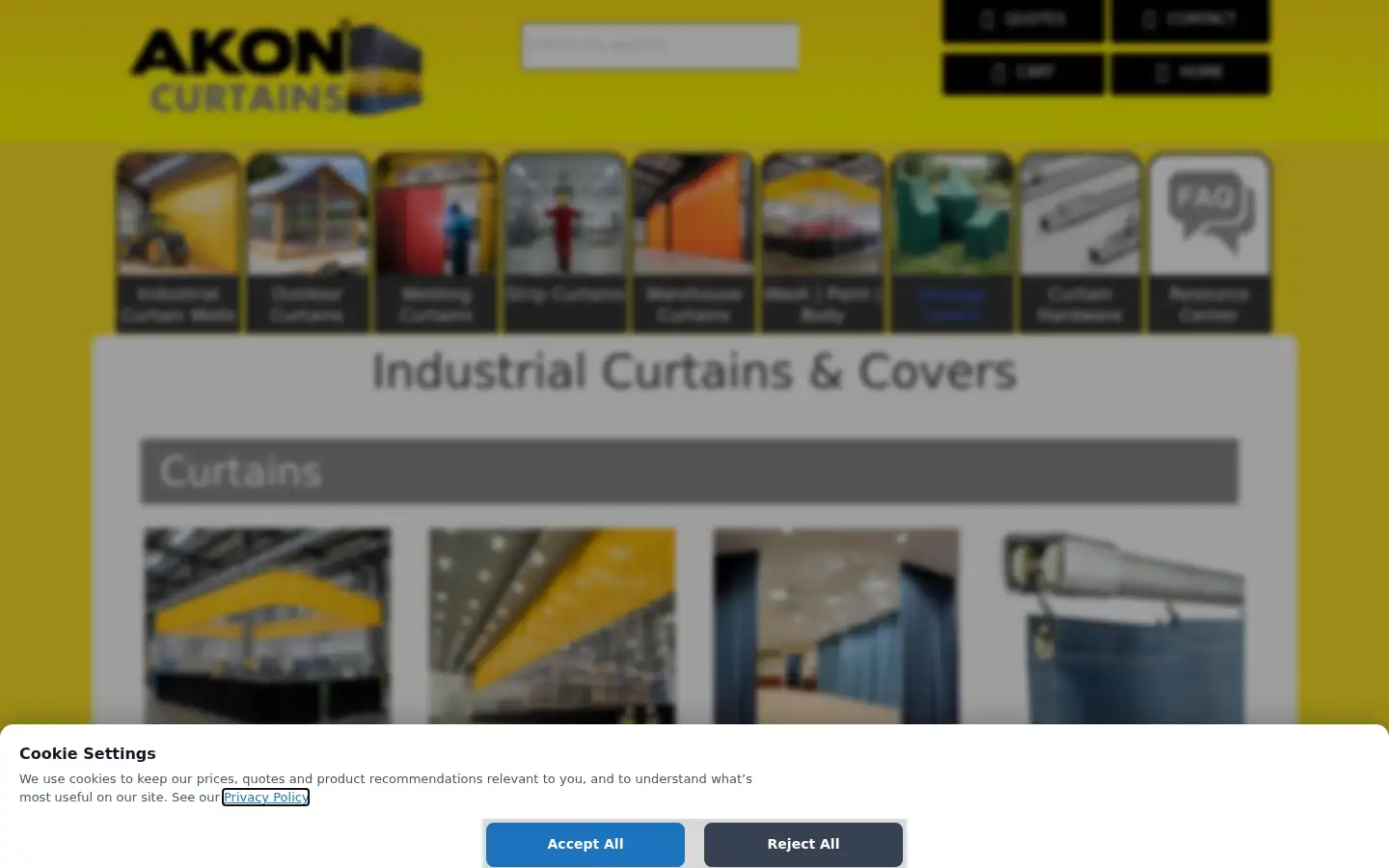 Screenshot of akoncurtains.co.uk