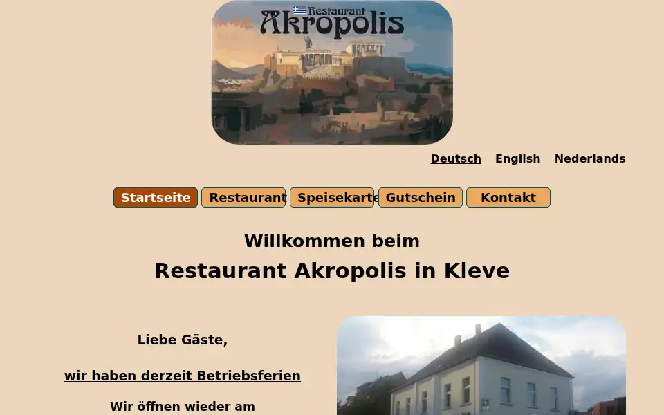 Screenshot of akropolis-kleve.de