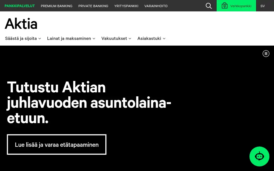 Screenshot of aktia.fi