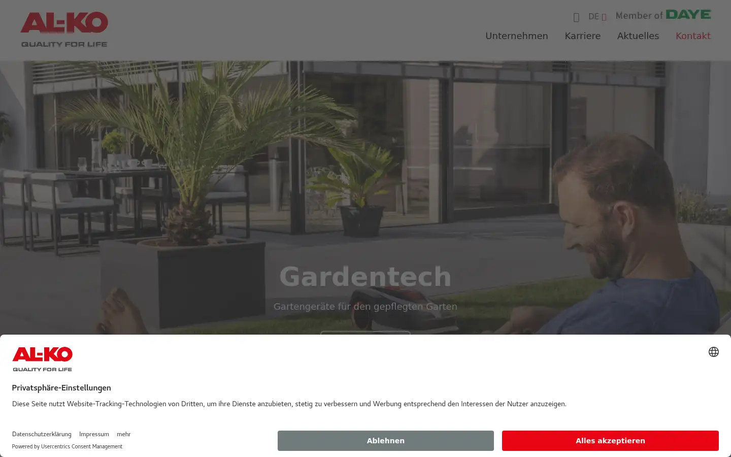 Screenshot of al-ko.com
