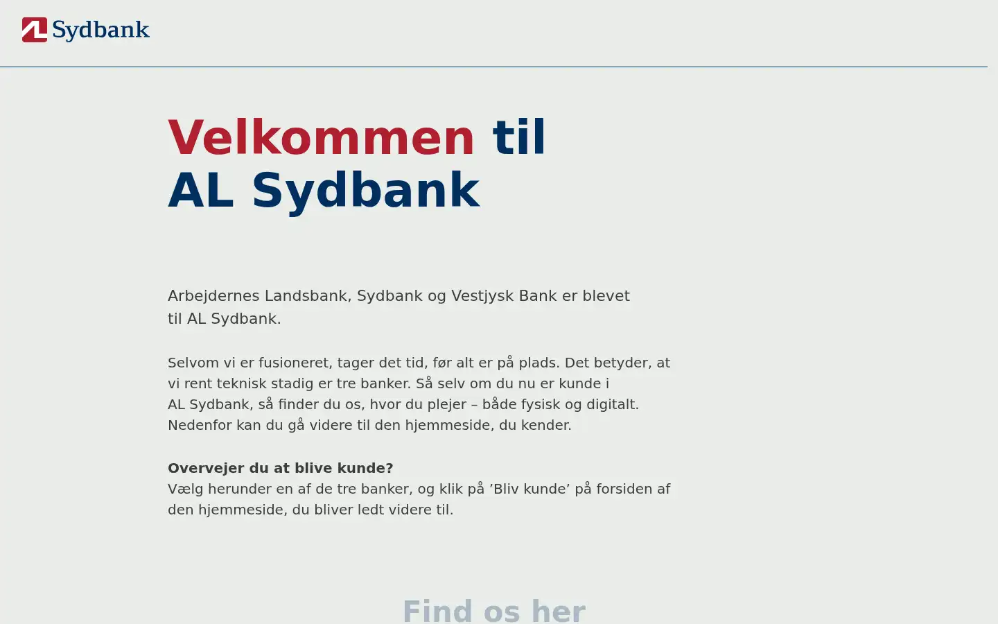 Screenshot of al-sydbank.dk