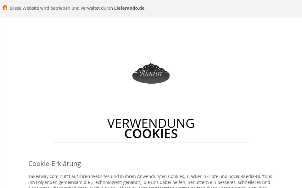 Screenshot of aladinpizzaservice-heiligenhafen.de